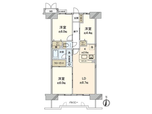 朝日マンション武蔵小金井 間取図(平面図)