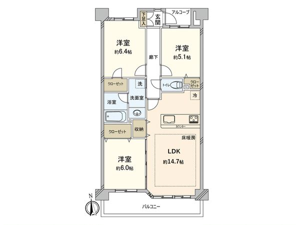 レクセルガーデン一橋学園 間取図(平面図)