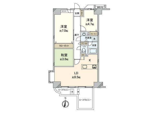 クリオ小平壱番館 間取図(平面図) クリオ小平壱番館 間取図(平面図)