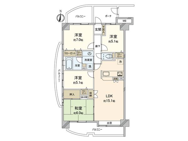 グランスクエア一橋学園 弐番街 間取図(平面図) グランスクエア一橋学園 弐番街 間取図(平面図)
