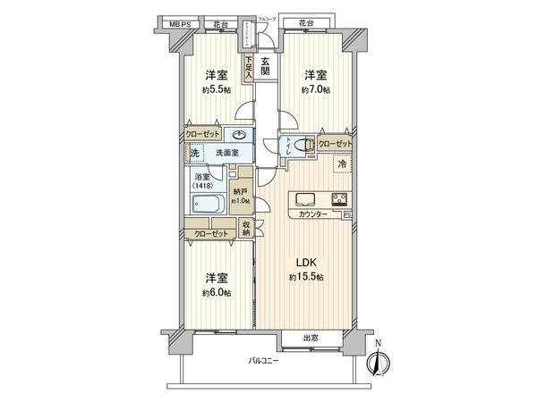 グランスクエア一橋学園 参番街 間取図(平面図) 間取図(平面図)