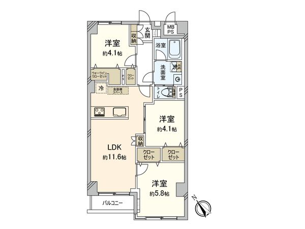 パレ武蔵小金井 間取図(平面図)