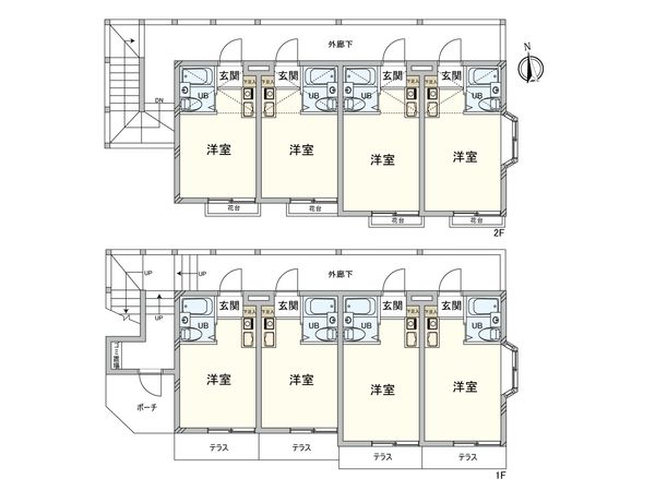 国分寺市本多2丁目 一棟アパート 間取図(平面図)