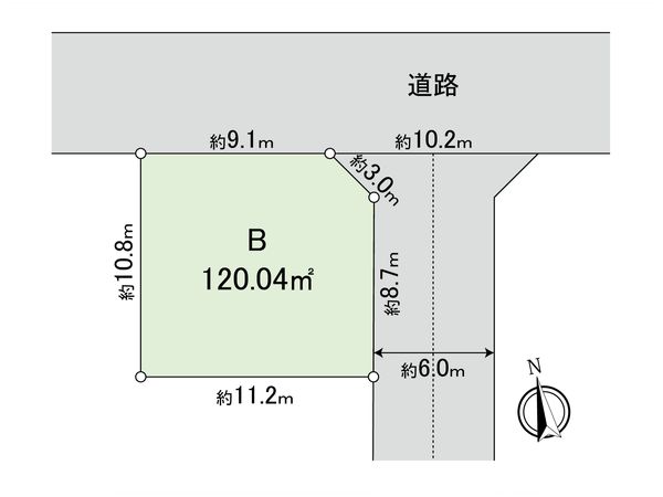 国分寺市北町3丁目 土地B区画 区画図 国分寺市北町3丁目 土地B区画 区画図