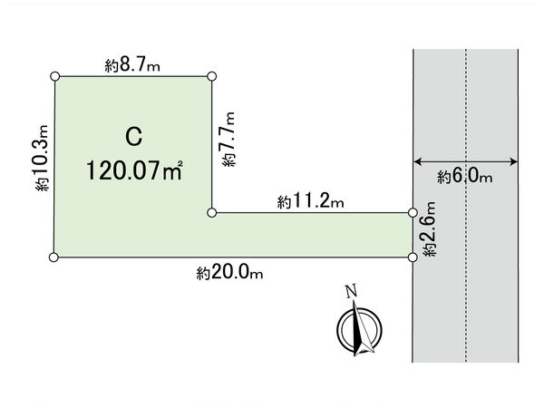 国分寺市北町3丁目 土地C区画 区画図
