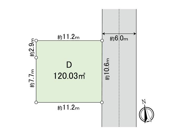 国分寺市北町3丁目 土地D区画 区画図 国分寺市北町3丁目 土地D区画 区画図