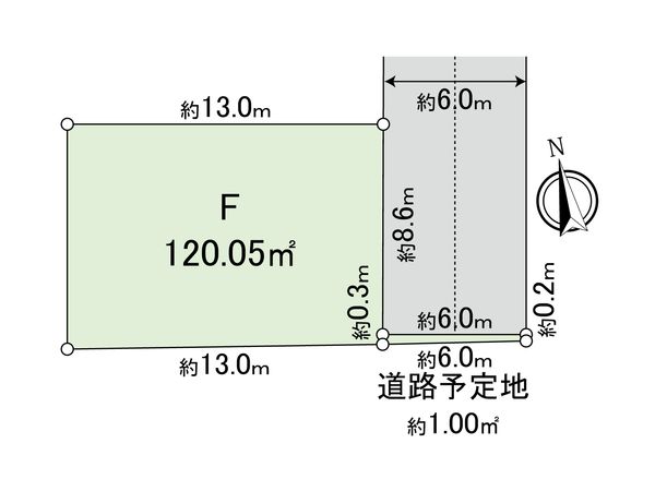国分寺市北町3丁目 土地F区画 区画図
