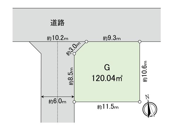 国分寺市北町3丁目 土地G区画 区画図 国分寺市北町3丁目 土地G区画 区画図