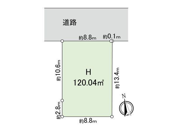国分寺市北町3丁目 土地H区画 区画図 国分寺市北町3丁目 土地H区画 区画図