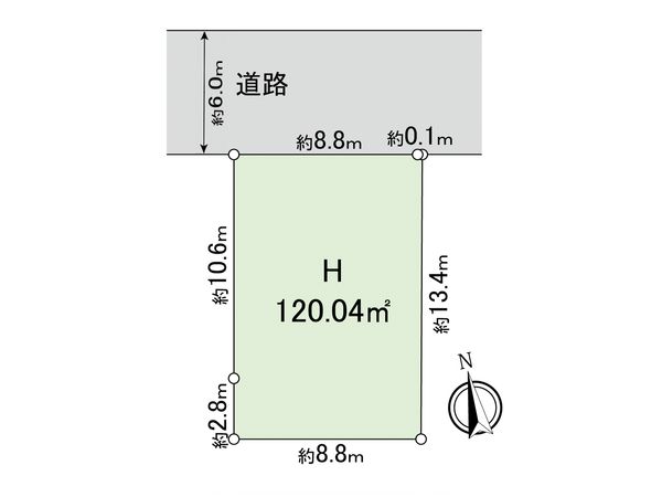 国分寺市北町3丁目 土地H区画 区画図