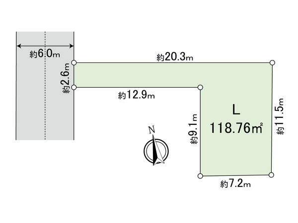 国分寺市北町3丁目 土地L区画 区画図