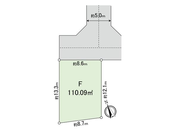 小平市上水本町2丁目 土地 F区画 区画図