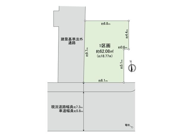小金井市貫井北町3丁目 1区画 区画図 小金井市貫井北町3丁目 1区画 区画図
