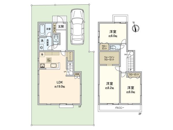 小平市上水新町1丁目 土地 1区画 建物プラン例 (間取り図) 小平市上水新町1丁目 土地 1区画 建物プラン例 (間取り図)