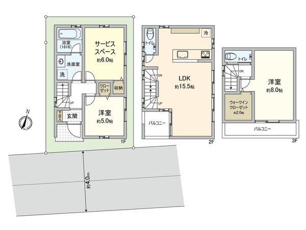 国分寺市東元町3丁目 A区画 建物プラン例 (間取り図) 国分寺市東元町3丁目 A区画 建物プラン例 (間取り図)