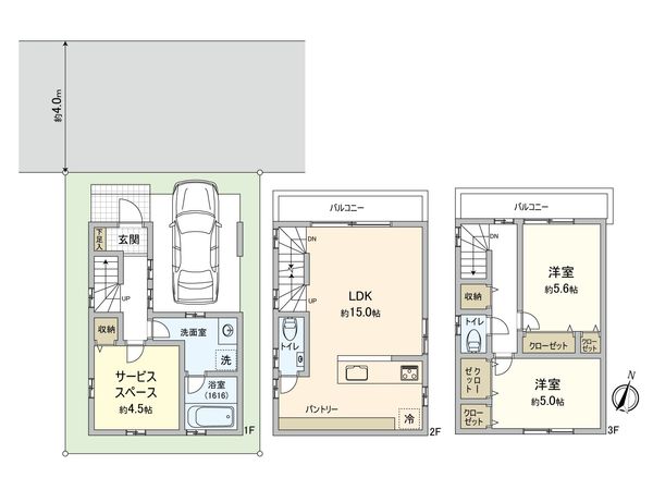 国分寺市東元町3丁目 D区画 建物プラン例 (間取り図) 国分寺市東元町3丁目 D区画 建物プラン例 (間取り図)