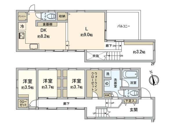 国分寺市本多4丁目 戸建 間取図(平面図)