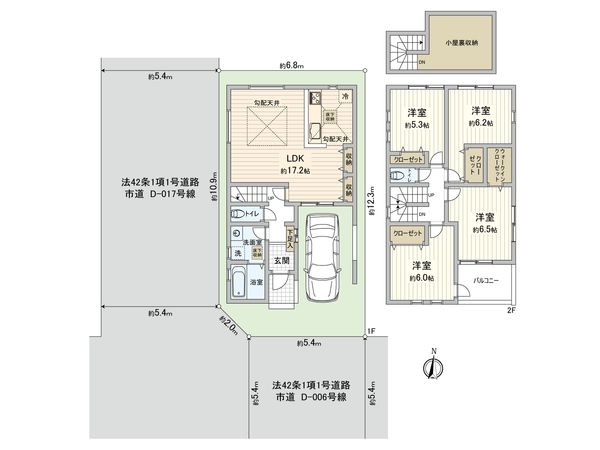 小平市学園東町2丁目 新築戸建4号棟 間取図(平面図) 小平市学園東町2丁目 新築戸建4号棟 間取図(平面図)