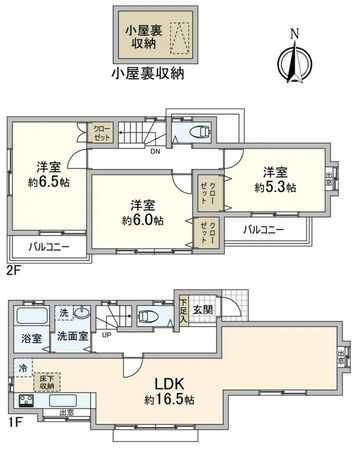 小平市小川西町1丁目 間取図(平面図) 小平市小川西町1丁目 間取図(平面図)