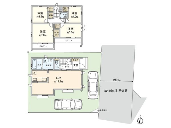 国分寺市東元町2丁目 新築戸建 B号棟 間取図(平面図) 国分寺市東元町2丁目 新築戸建 B号棟 間取図(平面図)