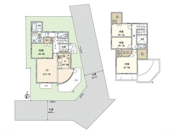 国分寺市西元町3丁目 間取図(平面図) 国分寺市西元町3丁目 間取図(平面図)