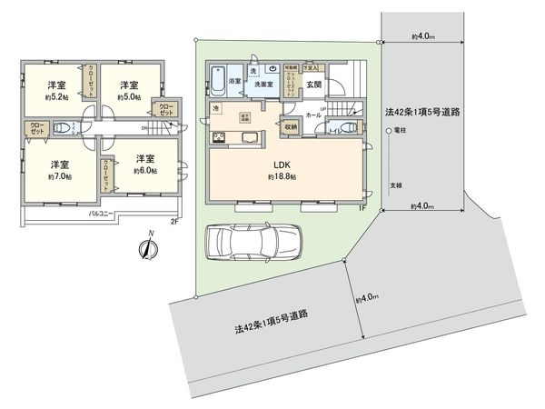 小平市小川町1丁目 新築戸建 C号棟 間取図(平面図) 間取図(平面図)