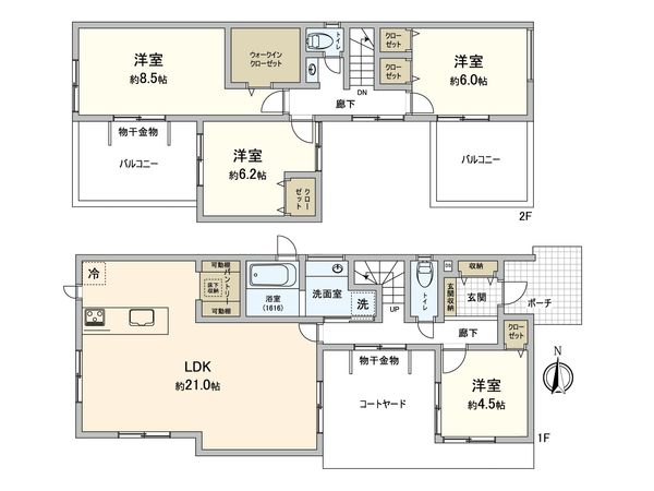 立川市砂川町1丁目 新築戸建 間取図(平面図) 立川市砂川町1丁目 新築戸建 間取図(平面図)