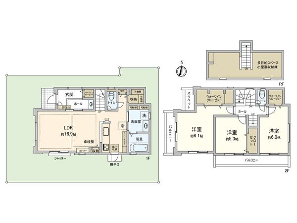小平市小川町1丁目 新築戸建 間取図(平面図)