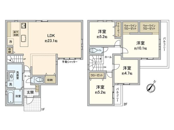 国分寺市戸倉1丁目 新築戸建 間取図(平面図)