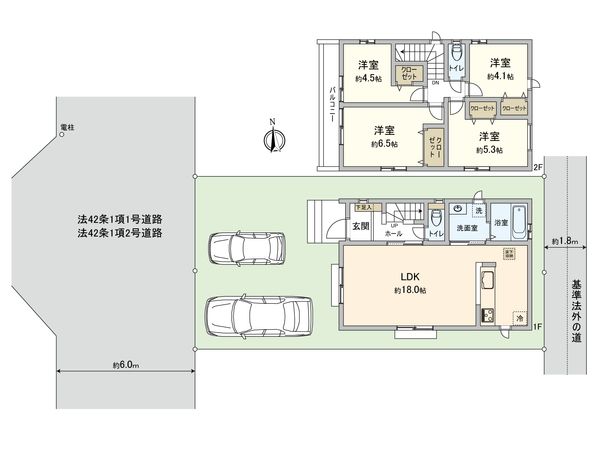 小平市津田町1丁目 B号棟 間取図(平面図) 間取図(平面図)