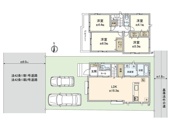 小平市津田町1丁目 C号棟 間取図(平面図) 間取図(平面図)