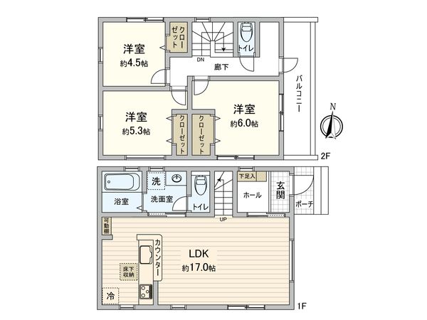 小平市学園西町3丁目 間取図(平面図)