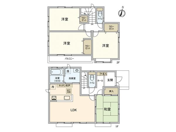 国分寺市日吉町1丁目 間取図(平面図)