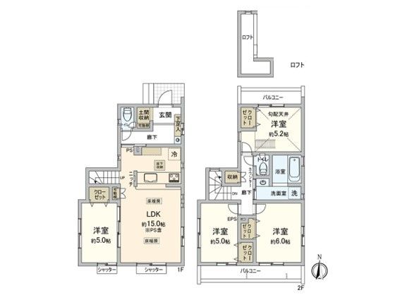 国分寺市北町1丁目 新築戸建 間取図(平面図) 国分寺市北町1丁目 新築戸建 間取図(平面図)