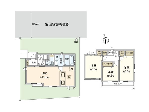 小平市上水本町2丁目 B号棟 間取図(平面図) 小平市上水本町2丁目 B号棟 間取図(平面図)