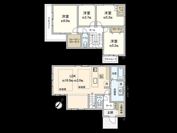 国分寺市戸倉2丁目 2号棟 間取図(平面図)