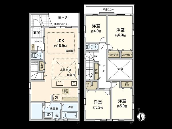 国立市東3丁目 2号棟 間取図(平面図)