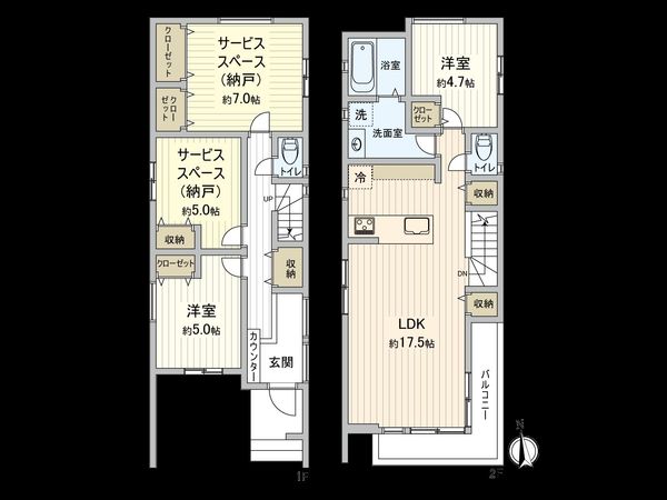国立市富士見台3丁目 2号棟 間取図(平面図)