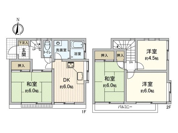 小平市小川町1丁目 戸建 間取図(平面図) 小平市小川町1丁目 戸建 間取図(平面図)