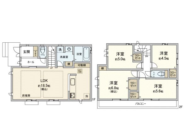 国分寺市北町4丁目 新築戸建 間取図(平面図)