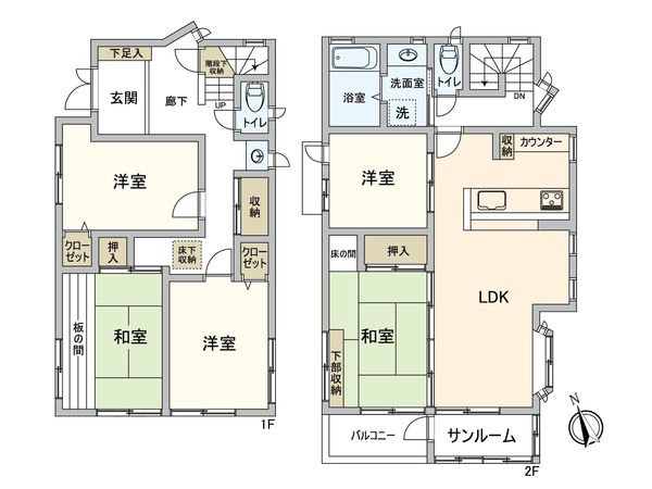 小平市上水新町2丁目 戸建 間取図(平面図)