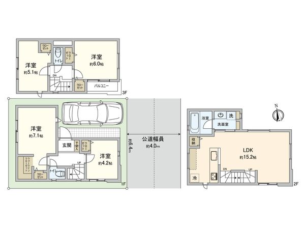 国分寺市東恋ヶ窪4丁目 A号棟 間取図(平面図) 国分寺市東恋ヶ窪4丁目 A号棟 間取図(平面図)