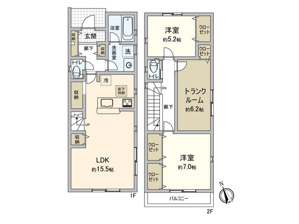 小平市上水新町2丁目 10号棟 間取図(平面図) 小平市上水新町2丁目 10号棟 間取図(平面図)