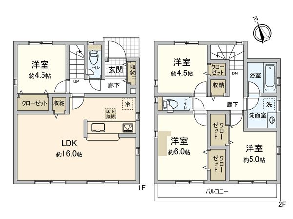 小平市上水新町2丁目 13号棟 間取図(平面図) 小平市上水新町2丁目 13号棟 間取図(平面図)