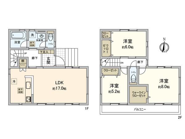 小平市津田町2丁目 4号棟 間取図(平面図) 小平市津田町2丁目 4号棟 間取図(平面図)
