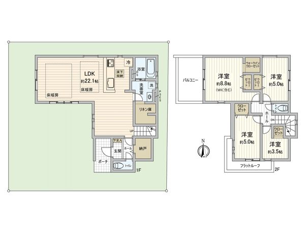 国分寺市東元町4丁目 新築戸建 間取図(平面図) 国分寺市東元町4丁目 新築戸建 間取図(平面図)