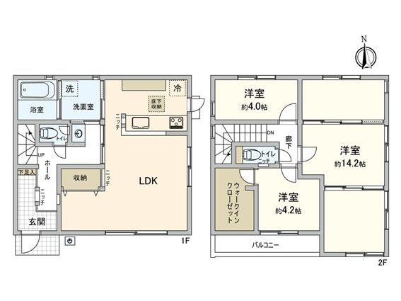 小平市喜平町1丁目 戸建 間取図(平面図) 小平市喜平町1丁目 戸建 間取図(平面図)