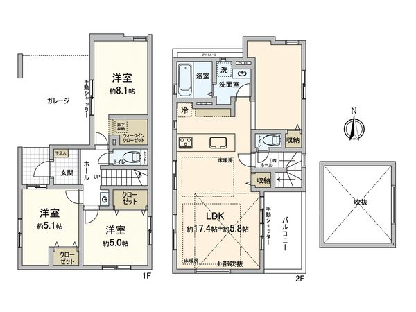 国分寺市東元町2丁目 新築戸建 間取図(平面図) 国分寺市東元町2丁目 新築戸建 間取図(平面図)