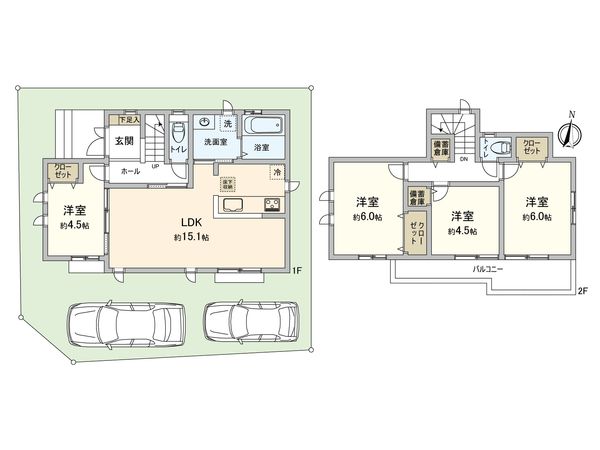 国分寺市西元町4丁目 新築戸建 間取図(平面図) 国分寺市西元町4丁目 新築戸建 間取図(平面図)