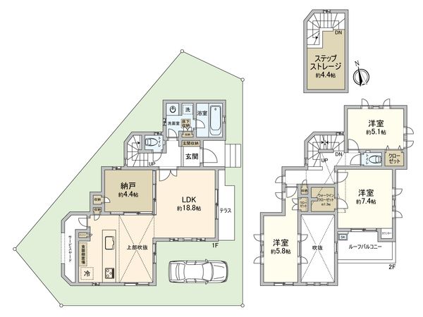 国分寺市本多5丁目 戸建 間取図(平面図)